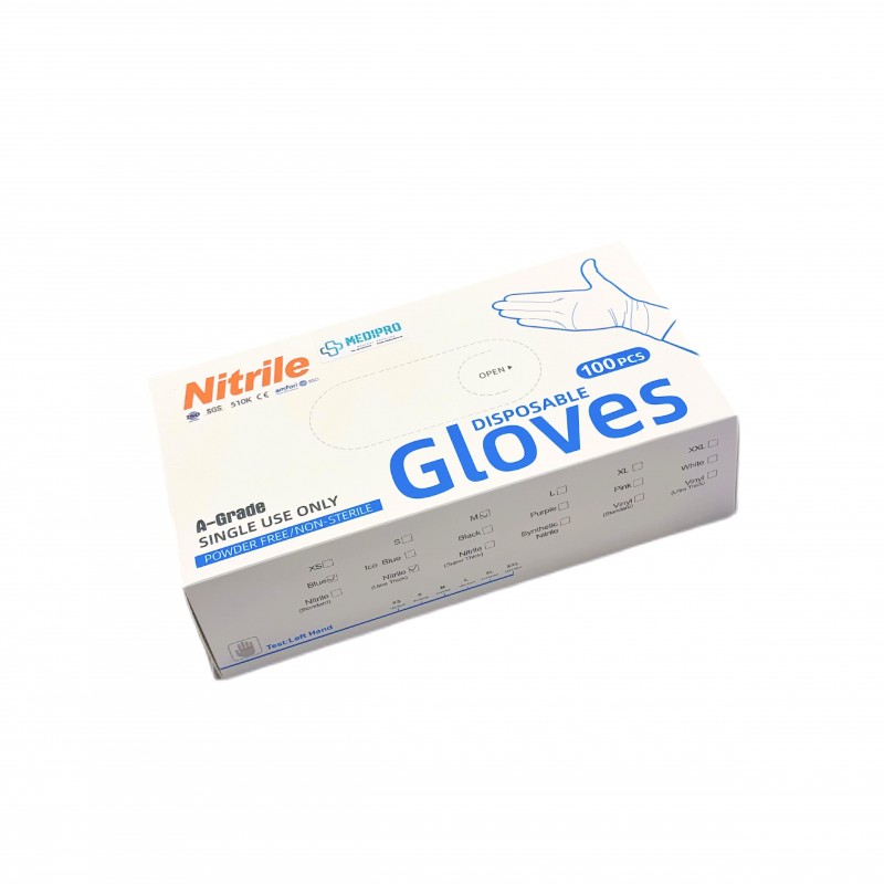 ANBOSON Disposable Nitrile Gloves A-Grade 100pcs Box for UV Resin and Paint Blue