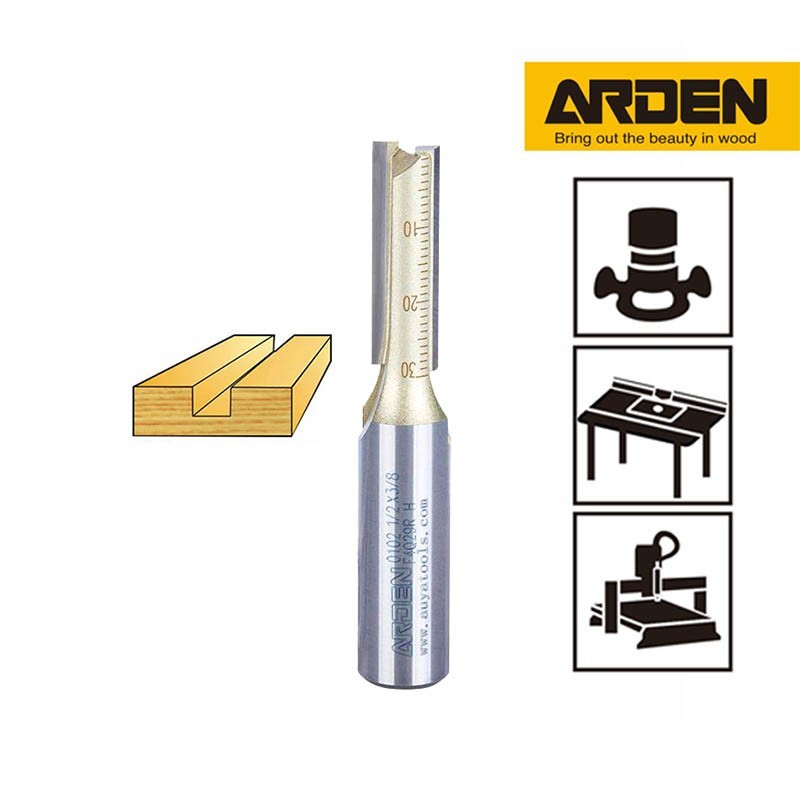 ARDEN 0102 Double Flute Straight Cutter CNC Bit ARDEN 12.7x12.7x30mm